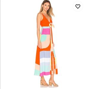 Mara Hoffman colorblock tie front midi dress